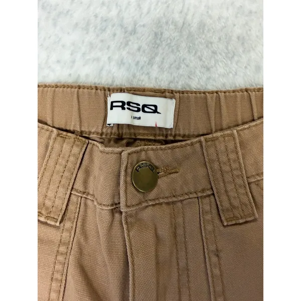 RSQ Women Brown Low Rise Overdye Cargo Z Wide Leg Pants XS NWT - Image 3
