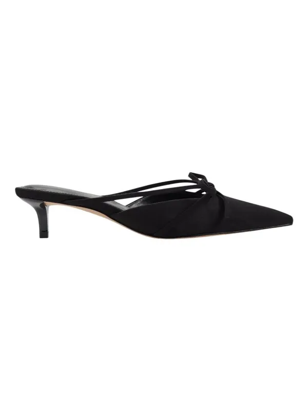 Marc Fisher Pointed Toe Faux Suede Kitten Heel Mules with Bow MFFLORIN3 Black 9M - Image 15