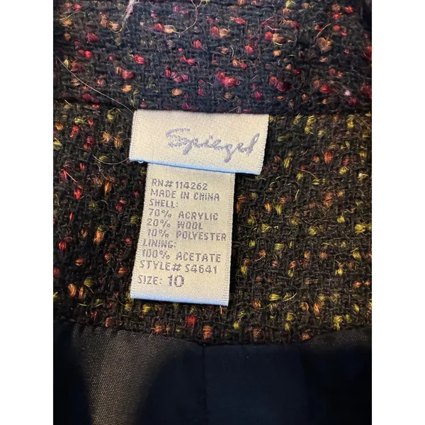 Spiegel Wool Blend Tweed Coat Jacket Double Breasted Size 10‎ - Image 4