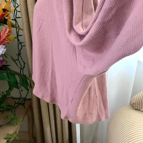 Urban Outfitters Out From Under Cosima Collared Top & Kick Flare Pant SET Mauve - Image 8