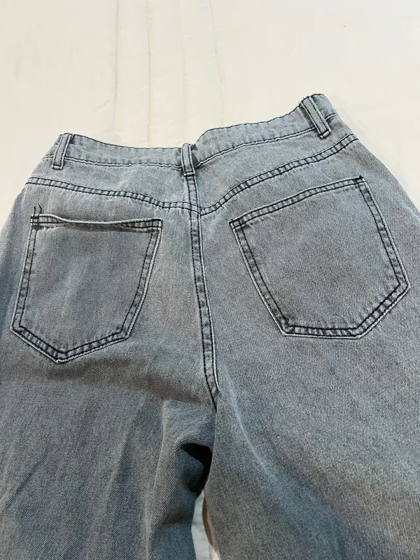 Light Wash Wide Leg Denim Pants - Image 6