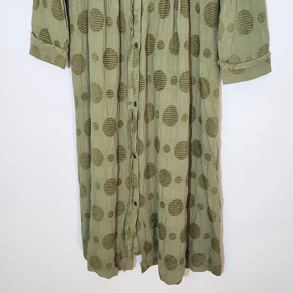 Umgee Green Midi Long Sleeve Shirt Dress NWT Size Small - Image 4