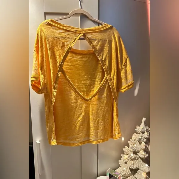 NWOT Free People Viola Oversized Slub Knit Cut Out Back T-Shirt we the free - Image 3