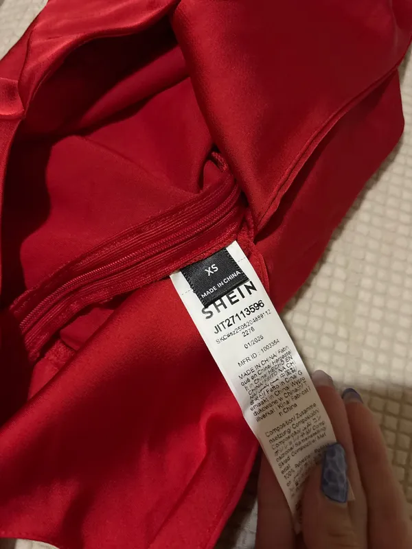 shein red silk top - Image 3