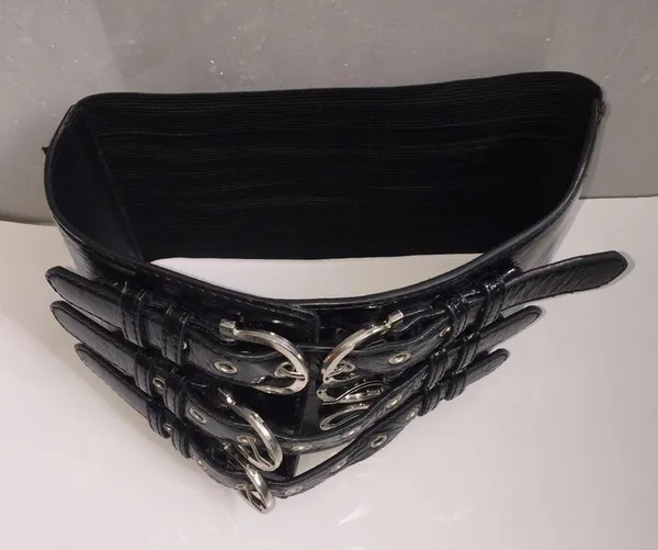 Black Waist Belt with Straps - Image 4