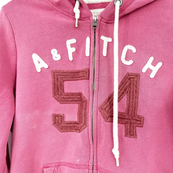Abercrombie & Fitch Womens Y2K‎ 2000s Preppy Full Zip Hoodie Sweatshirt Size L - Image 2