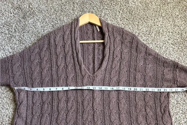 Free People Mushroom Oversized Sweater Brown Tan Casual Comfy Winter Neutral - Image 9