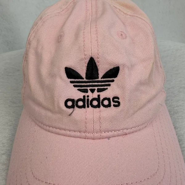 Adidas Trefoil Logo‎ Pink Cotton Baseball Cap Adjustable Strap Streetwear Casual - Image 2