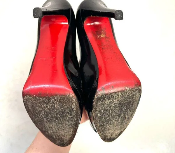Christian Louboutin Black Patent Leather Platform Heels Size Eur 37.5/ US 7.5 - Image 5
