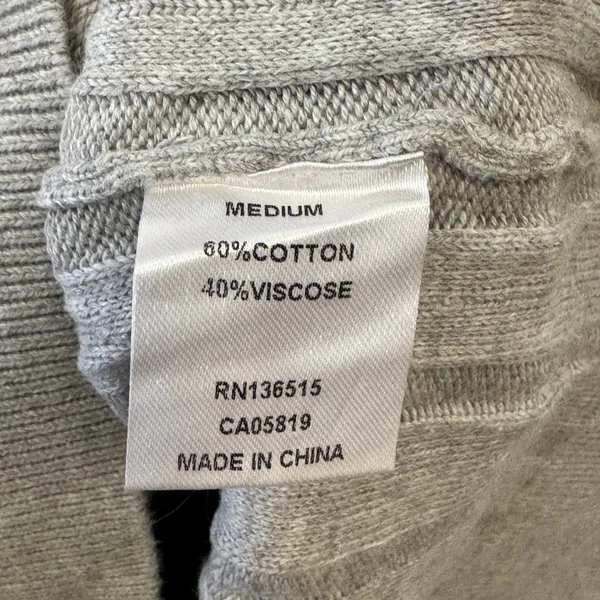 Harper Lane Heather Gray Fringed Textured Knit Crew Neck Sweater‎ Medium - Image 7