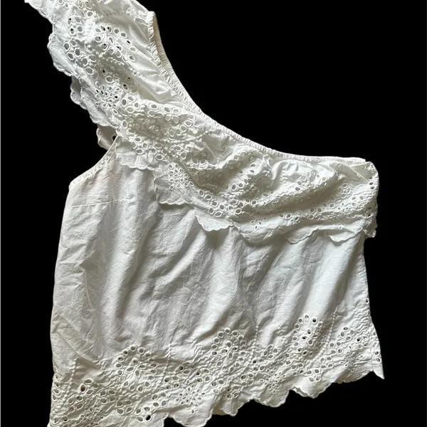 Abercrombie & Fitch White One-Shoulder Top - Image 2