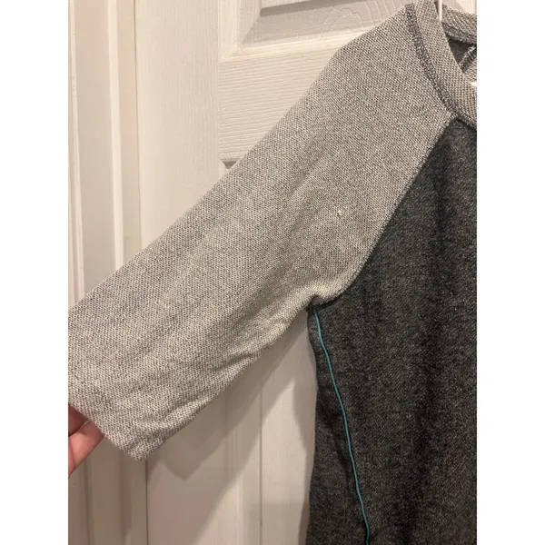 Converse One Star Womens Gray Colorblock Raglan 3/4 Sleeve Baseball Tee Large‎ - Image 2
