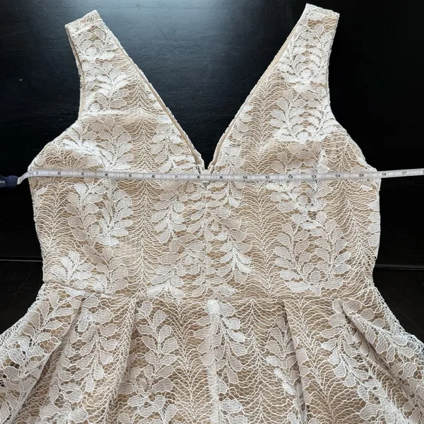 NWT‎ Lulus All of My Heart White Lace Sleeveless Skater Flare Dress MEDIUM - Image 9