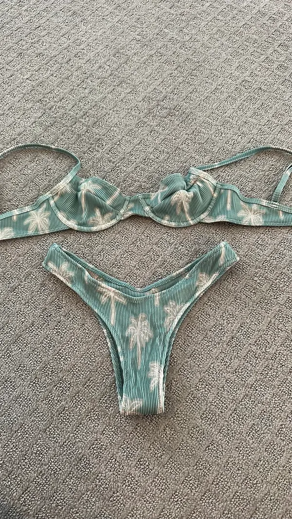 Honey Swim ribbed Bikini set Blue Size XS - Image 2