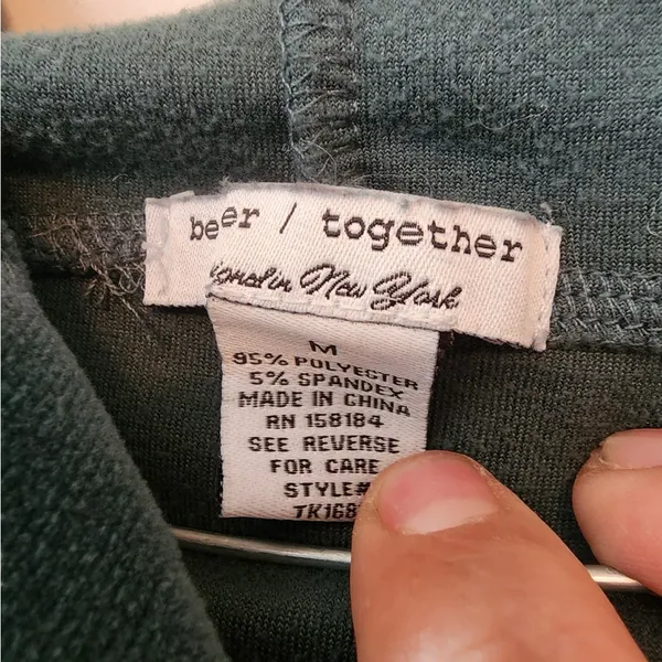 Better together green long sleeve velour cropped hoodie size medium - Image 3