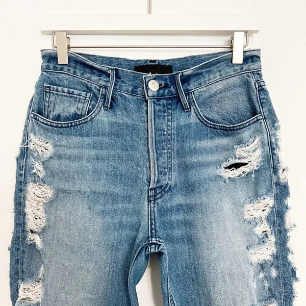 3x1 Higher Ground Jeans Size 25 Blue Denim Button Fly‎ Distressed Alternative - Image 3