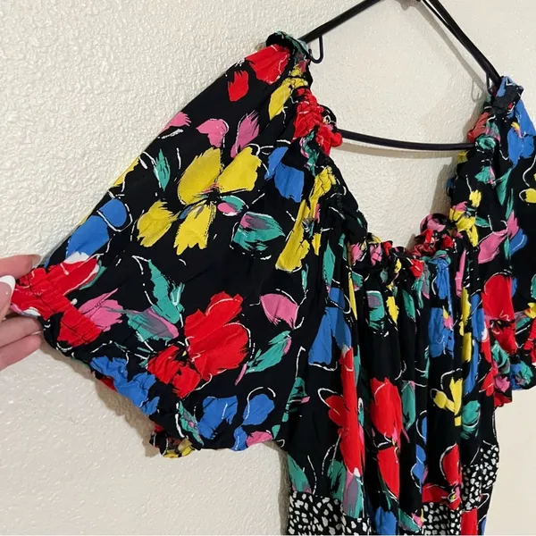 RIXO for target bright colorful floral off the shoulder maxi dress 24W/26W plus - Image 5