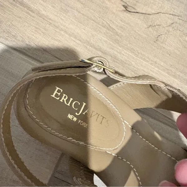 ERIC JAVITS NEW YORK Maribel Braided Studded Cuban Sandals‎ Adjustable tan US 7 - Image 8