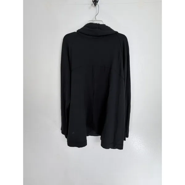 Lululemon Black Wrap Jacket Cowl Neck Asymmetrical Zip Size 12 - Image 11
