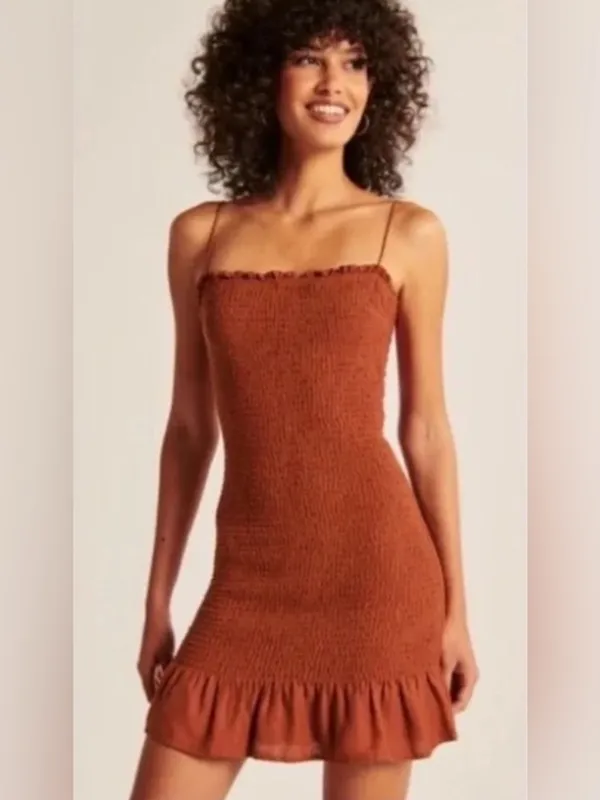 Abercrombie & Fitch Smocked Ruffle Mini Dress - Image 3