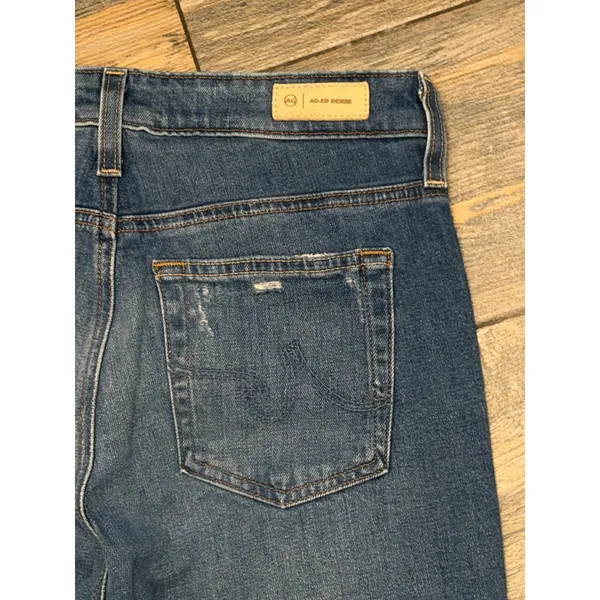 AG‎ Adriano Goldschmied Farrah Boot Crop High Rise Distressed Fray Jeans Size 27 - Image 11