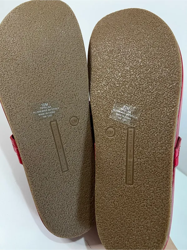 Tommy Hilfiger Relina Red Logo Monogram Thong Slip On Sandals - Image 6