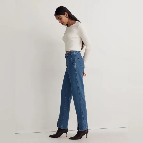 MADEWELL The Perfect Vintage Jean in Medium Indigo Wash: Seamed Edition Size 28 - Image 2