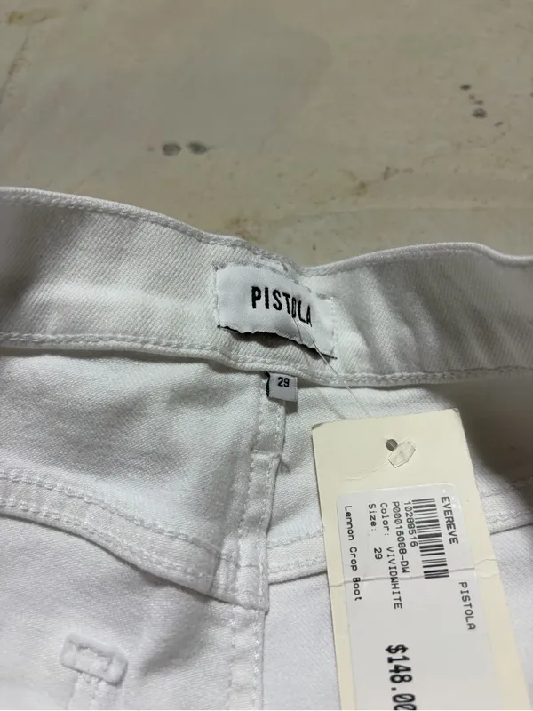 Pistola NWT Lennon crop boot Women’s White Jeans 29 MSRP$148 - Image 7