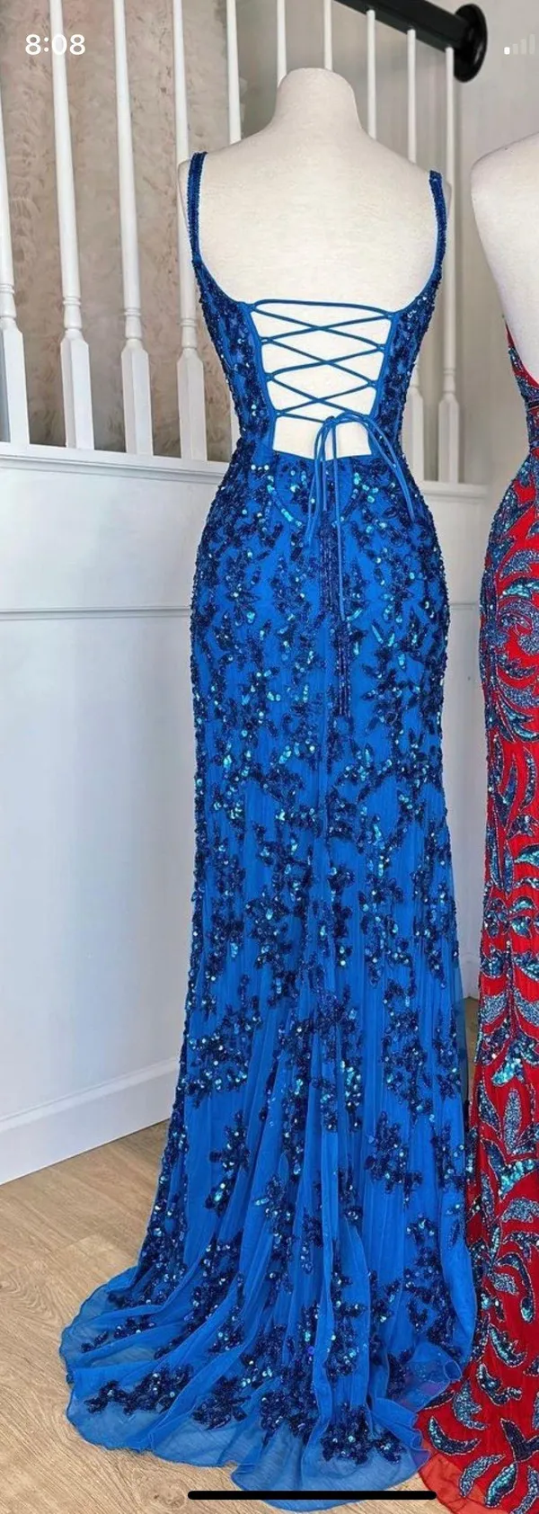 Sherri Hill Blue Prom Dress - Image 6