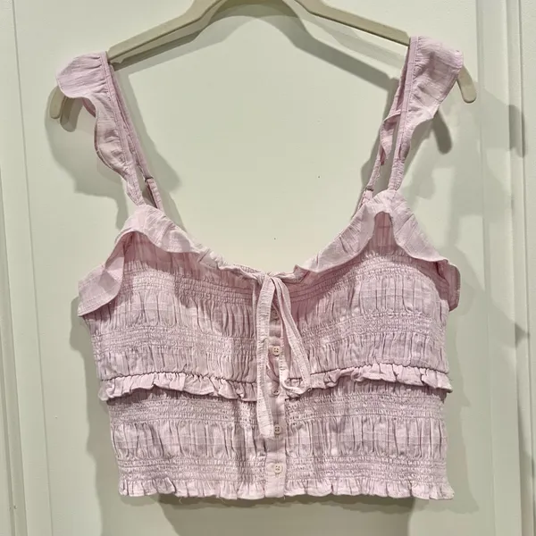NWT Orchid American Eagle Smocked Ruffle Tank Top - Small - Image 6