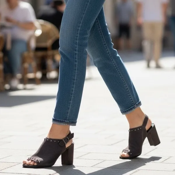 Stuart Weitzman Commodore Bootie 6 Brown‎ Leather Suede Studded Shoes Chic Edgy - Image 2
