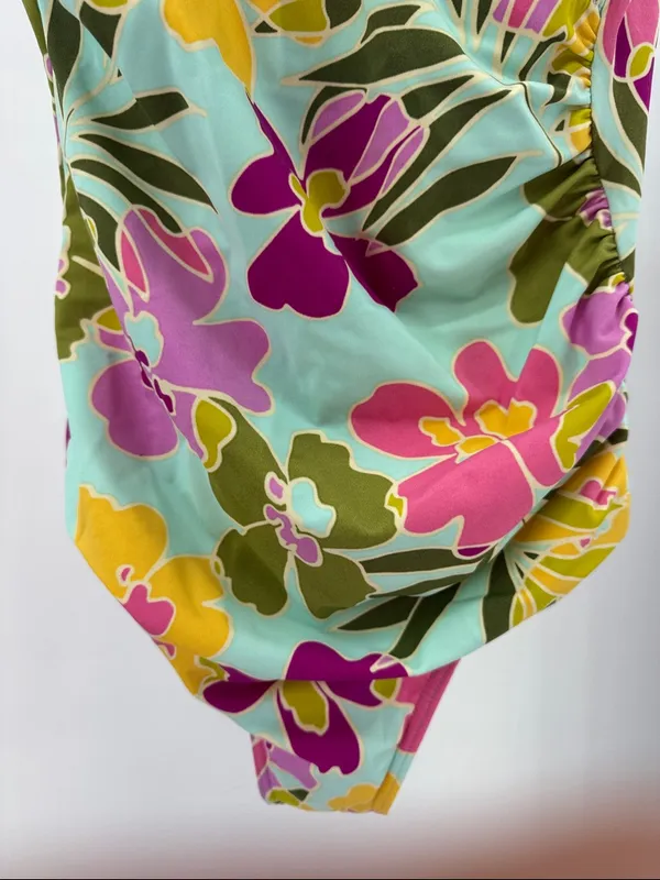 Miraclesuit floral Aqua Lined Swimsuit one piece 14 vacation beach summer cruise - Image 8