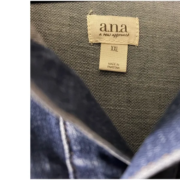ANA Denim Long Sleeve Dress with Fringed Hem size XXL NEW - Image 4