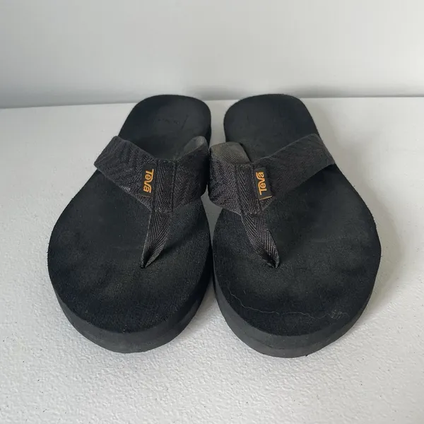 Teva Mush II Flip-Flop Sandals Shoes Black Supportive Comfort Women's Size 7 - Image 3