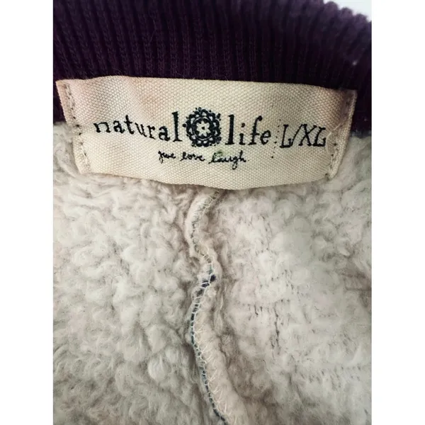 Natural Life Pajamas One Piece‎ Fleece Union Suit Womens Sz Large XL Purple Boho - Image 6
