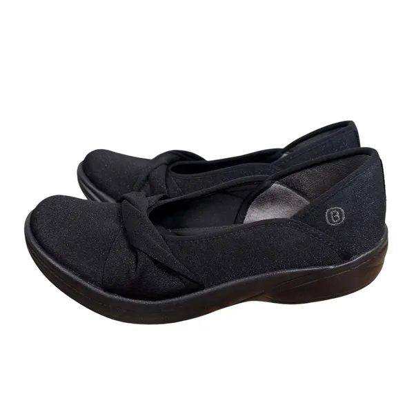 Bzees Paris Womens 7M Black Shimmer Slip On Flats Machine Washable Comfort - Image 9