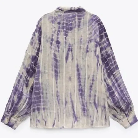 ZARA Tie-Dye Button Down Top - Image 2