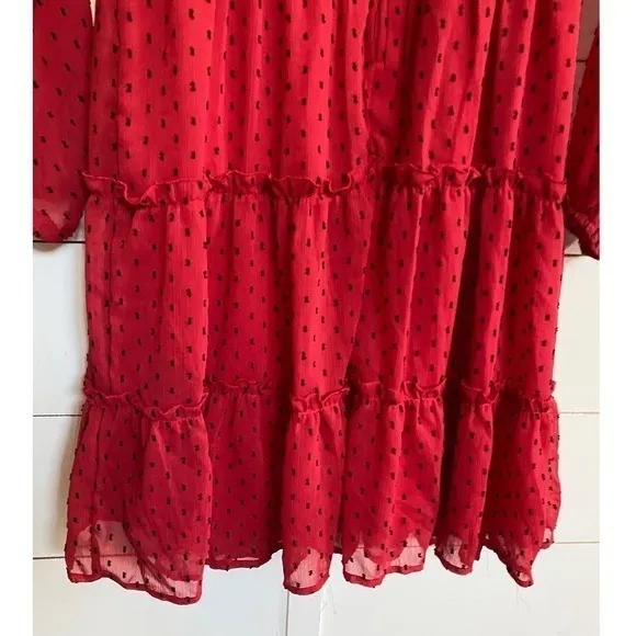 Trixxi Girl Red Black‎ Sheer Dot Party Dress Goth Red Devil Vamp - Juniors XL - Image 11