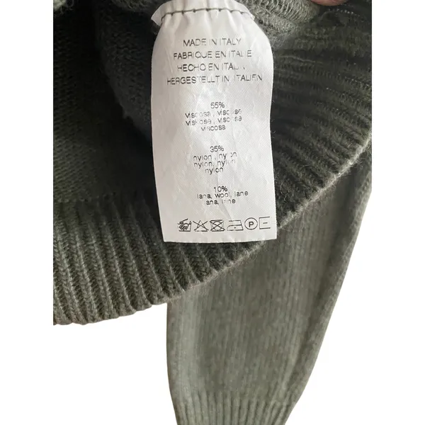 Brandy Melville Dark Green Wool Blend Crewneck Pullover Sweater One Size - Image 5