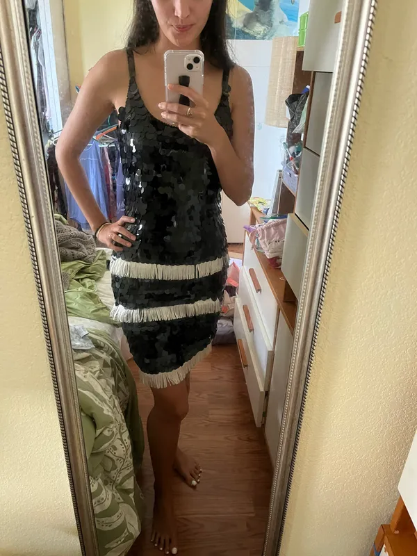 20s Style Flapper dress Black - Image 9
