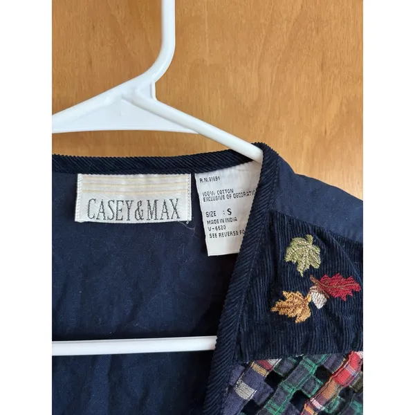 VTG Casey & Max Waistcoat Vest Womens Small Navy Fall Cardigan Style‎ India - Image 3