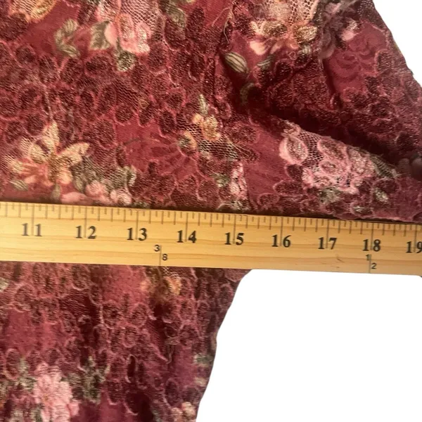 Surrealist Juniors Size Small Y2k Red Floral Lace‎ Fairy Romantic Whimsical Top - Image 7