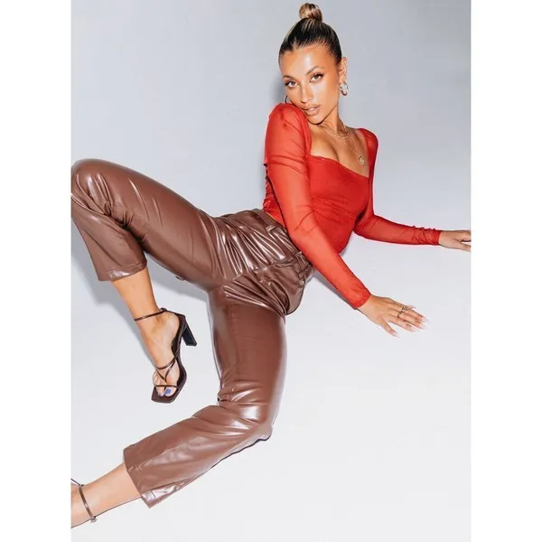 ✨Princess Polly LOVE LIES SZ 4 PANTS BROWN✨ - Image 7