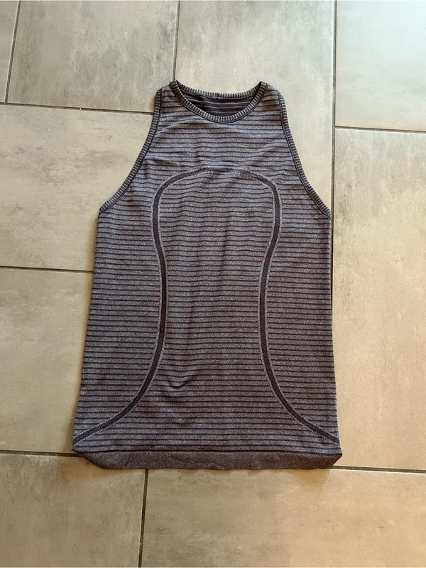 Lululemon Run: Swiftly Tech Tank | Rugby Stripe Tonal Heathered Black Grape - Image 2
