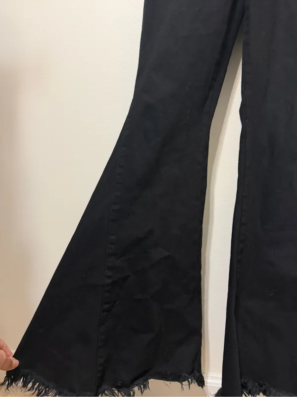 Show Me Your Mumu Berkeley Bell Overalls Size Medium Black Western Cowgirl Boho - Image 6