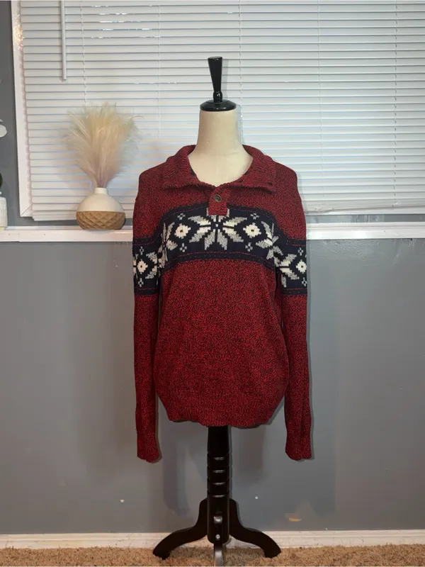 American Eagle Nordic Fair Isle Sweater Medium - Image 3