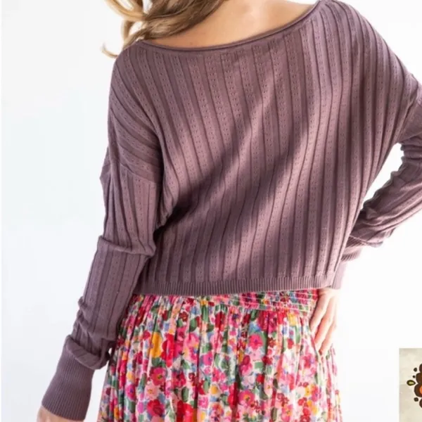 Natural Life Patti Ribbed Knit Layering Sweater XL Boho Chic Feminine Cottage - Image 2