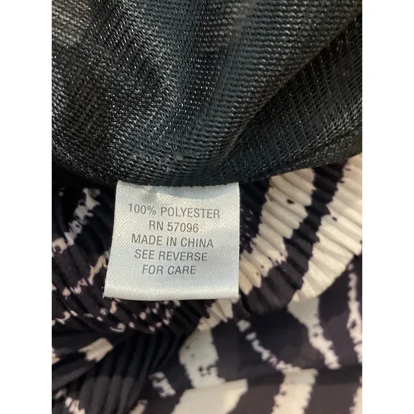 Nicola Chiffon Maxi Skirt Size L Black Cream Animal Print Pleated Detail - Image 7