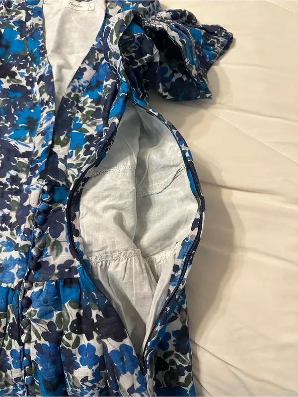 Farylina Floral Blue V-Neck Front Slit Maxi Dress - NWOT - Size XL - Image 11