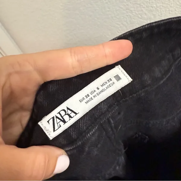 Zara black wide leg jeans size 6 - Image 3
